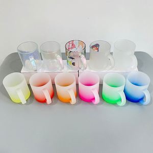 Mug en verre 11 oz, dégradé de couleurs, arc-en-ciel, paillettes, tasses à café, sublimation par transfert, mugs à bière - Product Image 3
