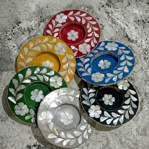 High Demand Mother of Pearl Inlay Turkish <b>Arabic</b> Design Wood Metal Handmade Candle Stand Home Decor - Product Image 1