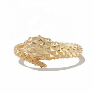 Women fashion jewelry 14K gold vermeil silver 925 snake open rings