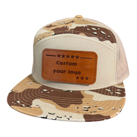 Gorras Snapback estructuradas de 7 paneles OEM logotipo bordado personalizado sombrero de camuflaje del desierto gorras de camionero de malla de camuflaje de algodón/poliéster