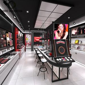 Conception d'intérieur de boutique de cosmétiques personnalisée tout-en-un, vitrine de cosmétiques fonctionnelle avec logo LED, étagère d'exposition de maquillage - Product Image 1