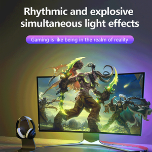 Banqcn Bande lumineuse <span class=keywords><strong>LED</strong></span> intelligente pour écran de bureau PC <span class=keywords><strong>TV</strong></span>, multicolores, changeables, rétroéclairage Ambilight, synchronisation musicale RGBIC - Product Image 4