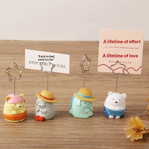 Porte-cartes de visite en résine, motif petit ours de <span class=keywords><strong>dessin</strong></span> <span class=keywords><strong>animé</strong></span> mignon, cadeau de Pâques et de mariage, objet d'art créatif DIY, décoration de bureau - Product Image 1