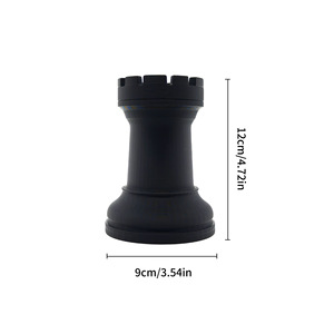 Porte-stylo en forme d'échiquier imprimé en 3D, cadeau créatif et ornement décoratif pour bureau et maison, noir antique, thème échecs - Product Image 5