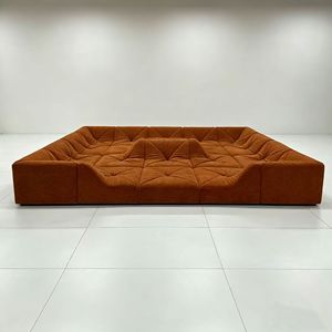 Set di Divani Modulari Stile Dune <span class=keywords><strong>con</strong></span> Design Quadrato Reclinabile - <span class=keywords><strong>Divano</strong></span> Imbottito in Spugna per Aree Gioco per Bambini e Soggiorni Familiari - Product Image 1