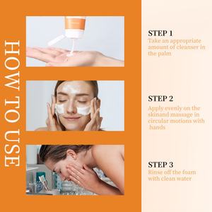 Nettoyant Visage Personnalisé OEM à la Vitamine C et Crème à l'Acide Hyaluronique pour un Nettoyage en Profondeur, Hydratation et Soin du Visage - Product Image 4