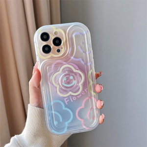 Funda de teléfono transparente con soporte de anillo de flor de Sol de Corea para <span class=keywords><strong>iPhone</strong></span> 14 12 13 <span class=keywords><strong>11</strong></span> Pro Max Plus Girl Cute Floral Stand Clear Soft Cover - Product Image 4