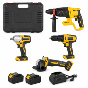 Set di Utensili Cordless LONSLEY 21V 4-in-1: Trapano a Percussione, <span class=keywords><strong>Smerigliatrice</strong></span> Angolare, Avvitatore a Impulsi, 2 Batterie, 1 Caricatore, Valigetta - Product Image 1