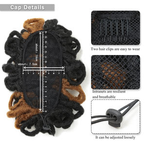 Tomo — Extensions capillaires synthétiques, Postiche Chignon court, Dreadlocks Afro bouffantes à cordon de serrage, Faux Locs à Clip - Product Image 6