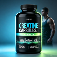 Capsules de créatine micronisée OEM, 2,5 g par portion, complément alimentaire pour la musculation, favorise le développement musculaire, renforce la force d'entraînement, gommes