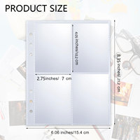 4 pochettes Toploader, pages de reliure pour cartes à collectionner, pochettes de rangement pour cartes de baseball pour 6 classeurs à anneaux-50 pages