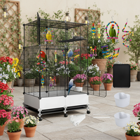 Cage d'élevage triple pour oiseaux, design stable, pour canaris, modèle Blue Bird