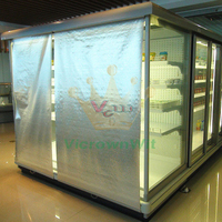 Store nocturne électrique en aluminium respirant avec rouleau pour réfrigérateur commercial vertical afin de maintenir une température optimale