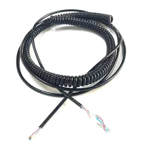 2 /3/4/5/6/7 core Spiral spring cable coiled cable with shield RVVSP-PUR retractable power extension cord
