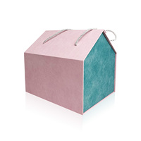 Boîte cadeau en forme de maison à fermeture magnétique portable pliable en carton gris récupérable conçue sur mesure