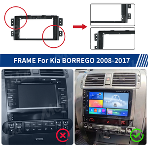 Meihua marco facial de Material ABS para Radio de coche negro mate de 9 pulgadas para Kia BORREGO 2008-2017 MOHAVE con arnés de cable de cableado - Product Image 4