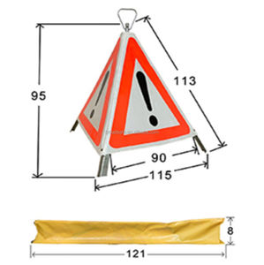 Triangolo di Segnalazione Pieghevole a 3 Lati, Segnale di Avvertimento <span class=keywords><strong>Stradale</strong></span> Europeo a Piramide, Tenda di Segnalazione Portatile, Segnale di Attenzione - Product Image 3