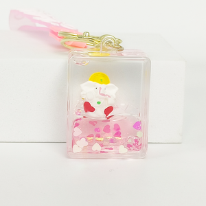 พวงกุญแจอะคริลิกรูปช้างน้อยน่ารัก พร้อมของเหลวเคลื่อนไหว - พวงกุญแจ, ของขวัญเสริมโชคสำหรับกระเป๋าเป้ กระเป๋าถือ กุญแจรถ - Product Image 4