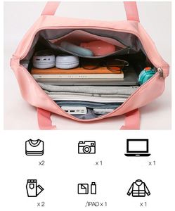 Sac de sport Oxford pliable et extensible, sec et humide séparés, sac de voyage étanche, sac de sport à bandoulière, sac de voyage pour femme - Product Image 3