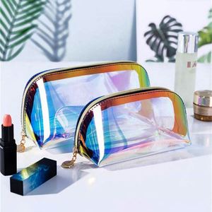 Wholesale Holographic <b>Transparent</b> PVC Cosmetic Translucent Pouch Clear Laser Tote <b>Bags</b> for <b>Makeup</b> Storage <b>bag</b> - Product Image 5