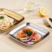 Plaque de cuisson carrée épaissie en acier inoxydable 304, plateau multifonctionnel pour barbecue, plateau plat pour servir les sushis