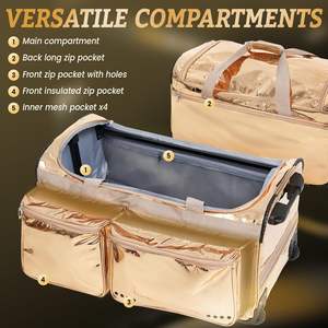 Sac de voyage TDance avec porte-vêtements, sac de voyage à roulettes, porte-costume, bagages à roulettes, sacs de danse, échantillon gratuit - Product Image 3