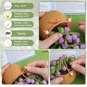 Kit de crochet pour débutants Kits de démarrage au crochet avec tutoriels Plantes en <span class=keywords><strong>pot</strong></span> suspendues Kit de crochet à tricoter pour décoration pour débutants - Product Image 4