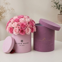 Boîtes cadeaux rondes de luxe en carton recyclé écologique avec impression dorée personnalisée