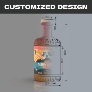 Chai rượu gin khắc chữ độc đáo, lạ mắt, trang trí, cá nhân hóa, độc nhất, kiểu dáng Hà Lan, thời thượng, bán buôn, đặt hàng riêng - Product Image 2