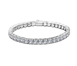 Exquisita Pulsera de Tenis de Plata de Ley S925 con Baño de Rodio y Moissanita, Corte Brillante, Engaste de Garra, Certificación CMA, para Mujer - Product Image 1