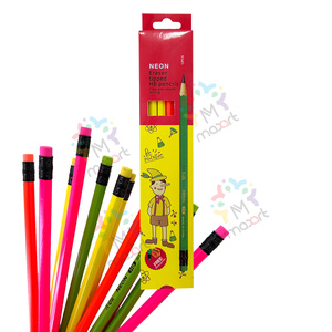 New lục giác <span class=keywords><strong>HB</strong></span> bút chì với tẩy Basswood màu vàng Thùng văn phòng sử dụng bút chì - Product Image 5