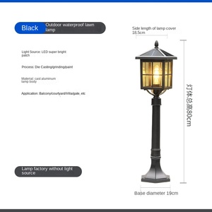 โคมไฟเสา LED กลางแจ้ง12W 30W กันน้ำได้โคมไฟอลูมิเนียมทรงสี่เหลี่ยมสำหรับสวนลานบ้านวิลล่า85 ~ 265V ทันสมัย - Product Image 2