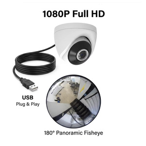 Cámara Domo USB con Lente Ojo de Pez 1080P, Impermeable IP67, Gran Angular, Carcasa de Nuevo Diseño, Cámara de Seguridad CCTV HD para Interiores y Exteriores - Product Image 1