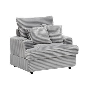 Oversize Three-Seat Corduroy Chaise Lounge Chair Plush Indoor Sleeper <b>Sofa</b> Bed Boneless Fabric Couch <b>for</b> Hotel Living Room Use - Product Image 4