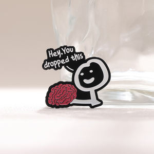 Hai, kamu jatuhkan pin enamel lunak bertuliskan frase lucu dari logam campuran seng, bros kecil, lencana kerah, grosir. - Product Image 4
