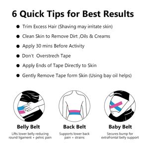 Plester Kinesiologi untuk Mengatasi Nyeri Punggung Bawah dan Stretch Mark, serta Mengangkat Perut Saat Kehamilan - Product Image 6