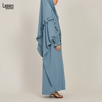 Ensemble Deux Pièces Khimar Personnalisé, Vêtement Musulman Islamique pour Ramadan, Khimar Abaya Tendance Couleur Unie