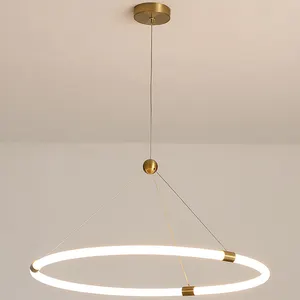 Lampadario ad anello circolare antiruggine con lampada a sospensione a soffitto rotondo Ra 80 residenziale moderno