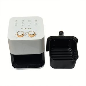 Friteuse à air 4L 800W à commande mécanique très économique avec 2 boutons, poignée amovible en plastique pour usage en cuisine - Product Image 4
