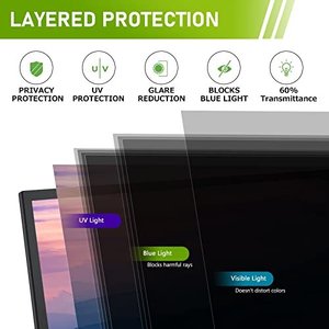 Filtre de confidentialité sans cadre NANOBLIND pour écran LCD Dell P2422h 24 pouces grand écran, anti-espion, facile à installer et à retirer - Product Image 4