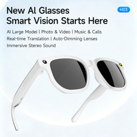 Lunettes intelligentes Ai H03 avec reconnaissance intelligente des objets, traducteur, lecture de musique, appels Bluetooth, lunettes intelligentes à haute résolution avec caméra