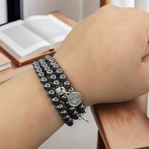 Tasbih Étnico Magnético de 6mm, 33 Cuentas de Oración Musulmanas, Hematita Negra, Misbaha Islámica, Regalo de Ramadán, Marca YASEEN - Product Image 1