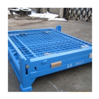 Étagères de stockage de support d'entrepôt de conteneur de grillage pliable pliable en acier résistant