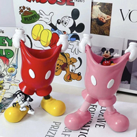 Porte-stylo fantaisie en résine Mickey, organisateur de papeterie, rangement pour crayons, pinceaux de maquillage, décoration de bureau