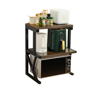 Étagère de rangement de cuisine extensible et écologique pour <span class=keywords><strong>micro</strong></span>-ondes, fruits et vaisselle, réglable et rétractable, double, pour comptoir - Product Image 2