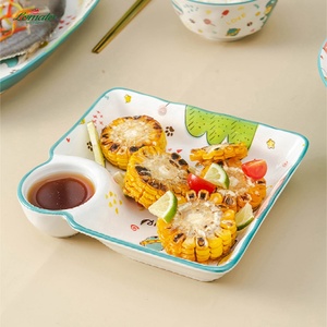 <span class=keywords><strong>Ensemble</strong></span> de <span class=keywords><strong>vaisselle</strong></span> pour bébé et enfant, personnalisé en gros, mignon, créatif, dessin animé, dinosaure, bol en céramique, assiette, <span class=keywords><strong>vaisselle</strong></span> - Product Image 4