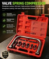 Kit d'outils de réparation de moteur OEM 10 pièces, compresseur de ressort de soupape, kit d'outils de démontage pour la réparation de moteur de voiture, étui rigide rouge