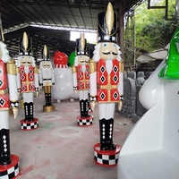 Statue de Casse-Noisette Géante en Fibre de Verre, Étanche et Résistante aux UV, pour Noël, Tailles 5ft, 8ft, 12ft, Usage Commercial Extérieur