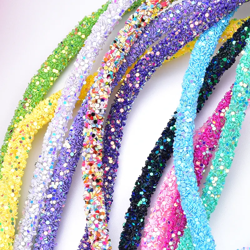 6Mm Glitter Tali Kabel Tabung Lembut Berlian Buatan Payet untuk Pakaian DIY Topi Sepatu Perhiasan Gelang Dekorasi