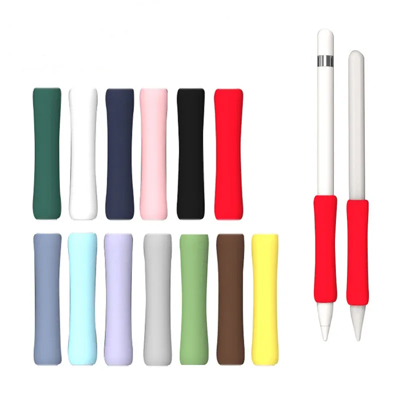Candy Color Pencil Grips Case Cover Soft Silicone Stylus Sleeve Holder for Apple Pencil 1st and 2nd Generation